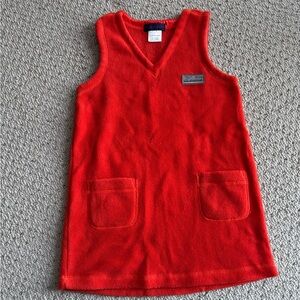 Vintage Orange Fleece Club Monaco Sleeveless Dress with Pockets